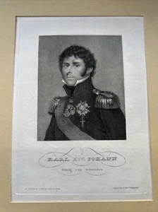 Karl XIV. Johann (Sweden), Original Engraving 1830 - Picture 1 of 6