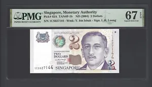 Singapore 2 Dollars ND(2004) P45A Uncirculated Grade 67 - Picture 1 of 2