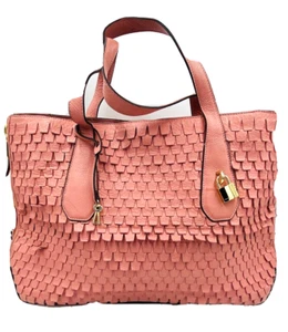 Henri Bendel Pink Ruffled Leather Shoulder Bag - Picture 1 of 6