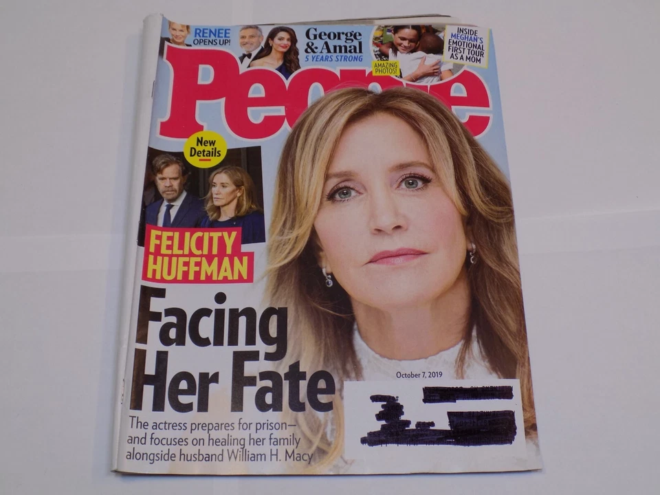 People Magazine October 7 2019 Felicity Huffman William Macy George Clooney Amal - Image 1 of 1
