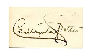 Autograph CORA URQUART POTTER Signature on card 1894-97 Society Woman & Actress - Picture 1 of 2
