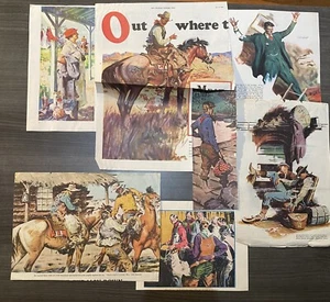 Matt Clark American Colorful Bright Art Vintage Clippings Lot Of 7 Illustrations - Imagen 1 de 3