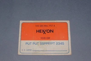 Vintage 1970's Humorous Trading Card: THIS GAS WILL PUT A HEXXON YOUR CAR... - Picture 1 of 2