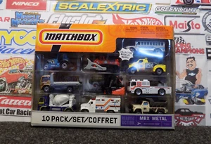 MATCHBOX 1:64, MBX METAL 10-PACK SET WITH COLLECTOR BOOKLET, #P3001, (BIN#4) - Picture 1 of 3