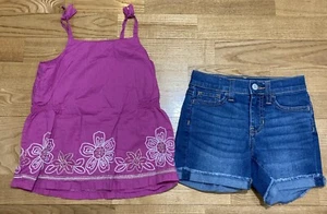 Girl's Abercrombie & Gap Outfit Size 7 - Black Top w/Magenta Jeggings EUC - Picture 1 of 7