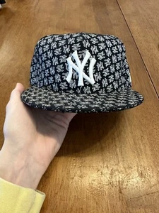 New York Yankees New Era 59Fifty Hat 7 1/2 Wool Flat Brim - Picture 1 of 4
