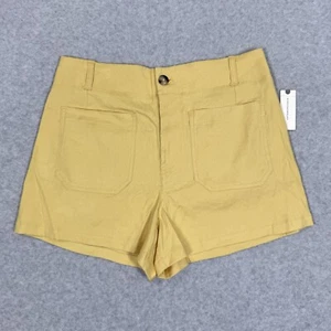 Maeve Anthropologie Shorts Womens 31 The Colette Linen Blend Mini Canary NWT - Imagen 1 de 14