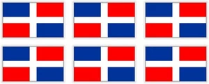 6pk Mini 1" x 1.75" Dominican Republic Flag Stickers Decals Flags - Picture 1 of 1