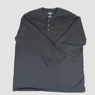 Мужская рубашка пуловер Duluth Henley XL черная на трех пуговицах с длинным рукавом свободного покроя - Изображение 1 из 4