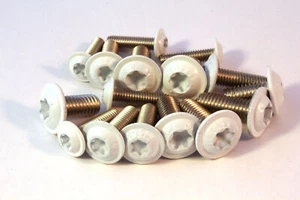 Linsenkopf Flansch TORX Edelstahl A2 weiß weiss M4 M5 M6 ISO 7380-2 Schrauben - Bild 1 von 1