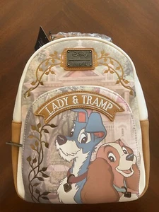 Disney Parks LOUNGEFLY SELTEN Lady and the Tramp (nicht mehr produziert) Neu mit Etikett - Bild 1 von 8