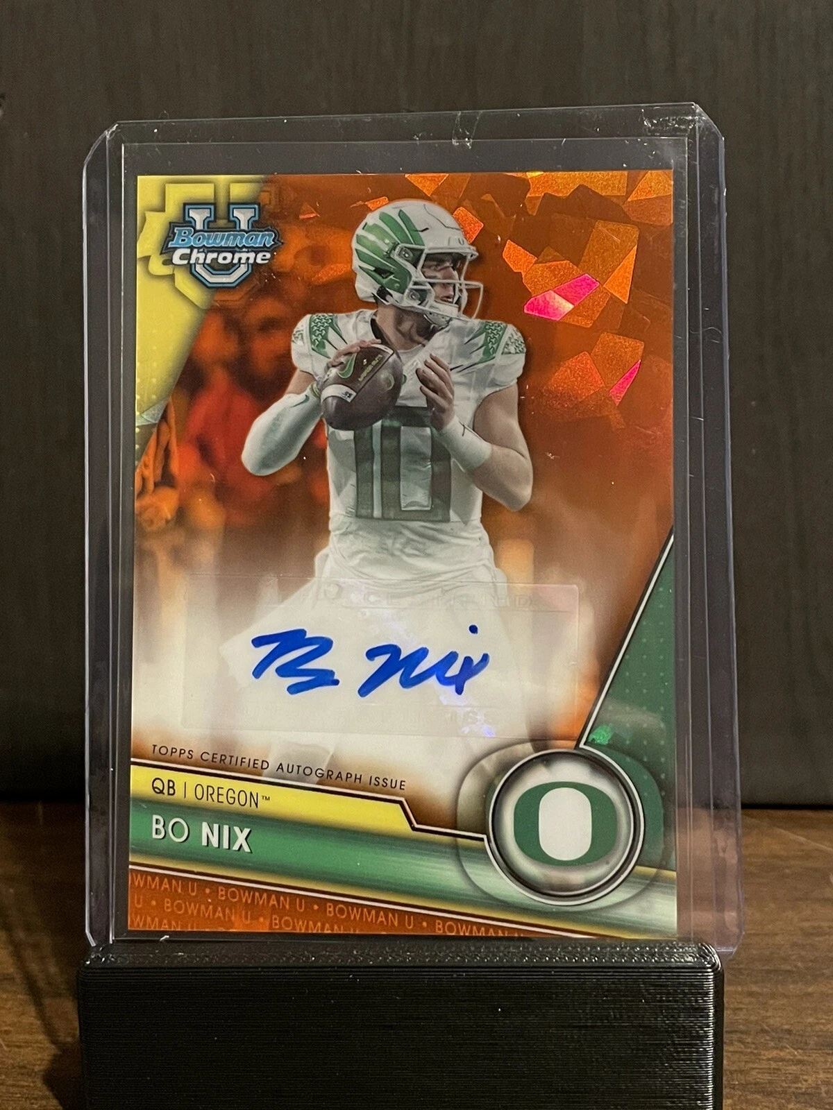 2023 Bowman Chrome U Sapphire Bo Nix Orange  Auto /25