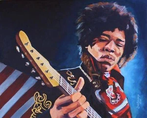 Jimi Hendrix Purple Haze GICLÉE AUF LEINWAND signiert nummeriert Grammy Awards Grammys - Bild 1 von 1