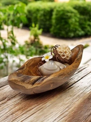 Teak Wood Bowl Boat Small Fruit Bowl Decorative Bowl Solid Wood Bowl - Image 1 of 4