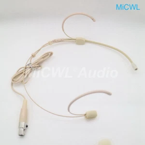 Beige Dual ear Headset Microphone for Shure Wireless TA4F MiCWL BETA63 HeadMic - Picture 1 of 6