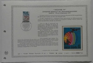 Feuillet DAP 1er jour 392 Soie 1979 Télécom - Foto 1 di 1