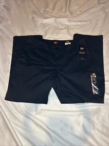 Lee Women's Petite Wrinkle Free Relaxed Fit Straight Leg Pant, 12 Short, Blk NWT - Picture 1 of 7