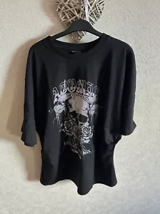 ASOS Curve Black Corset Style T Shirt Glitter Skull Motif Size 24-26 NEW - Picture 1 of 6