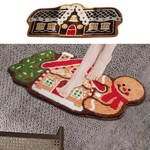 Gingerbread House Doormat Outdoor Christmas Welcome Mat Non-slip security - Picture 1 of 4