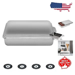 Durable Stainless Steel Deep Cake Pan with Lid - Perfect for Baking & Casseroles - Picture 1 of 9