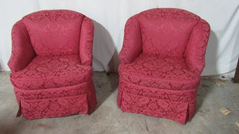 Pair Designer  Club Chairs Beautiful Cover
