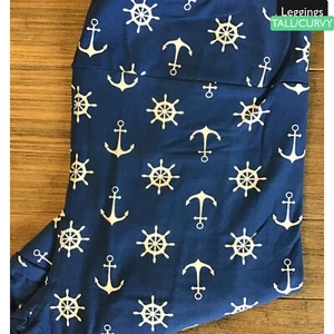 LuLaRoe Tall & Curvy Leggings TC 2020 Americana United Strong Anchors - Picture 1 of 1