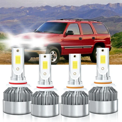 For Chevrolet Sonora 2005-2006 4x LED Headlight Bulbs High Low Beam 9005 9006 - Изображение 1 из 4