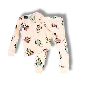 Disney x Zara Minnie Mouse Light Pink Girls' Pajama Set Sz 3 Yrs Shirt & Pants - Picture 1 of 8