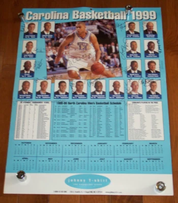 1998-99 UNC Tar Heels Basketball Poster  1998 1999 - Image 1 of 4