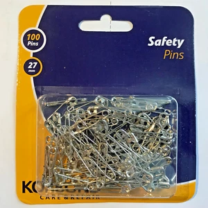 NEW Korbond 100 Piece Safety Pin Pack 27mm pins Fast & Free Delivery C3 - Picture 1 of 1