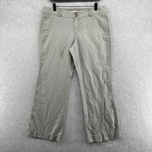 Old Navy Pants Women's Size 10 Gray Flat Front Linen Blend Wide Leg Y2K VTG - Picture 1 of 11