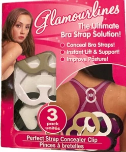 Glamourlines- The Ultimate Bra Strap Solution! 3 pack Concealer clips NEW - Picture 1 of 2