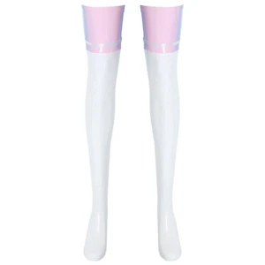 Women Tights Glossy Pantyhose Leather Long Socks Lolita Costume Gothic Punk PU - Picture 1 of 60