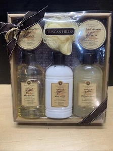 Tuscan Hills Vanilla Almond Body Care Set Body Wash Lotion Bath Salt Full Size - Picture 1 of 2