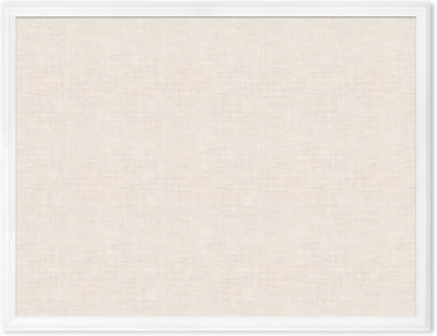 Farmhouse Linen Bulletin Board, 40"X30", White Wood Style Frame, Industrial Grad - Image 1 of 4