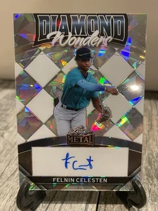 Felnin Celesten Auto #12/15 2024 Leaf Metal Diamond Wonders Seattle Mariners - Picture 1 of 2