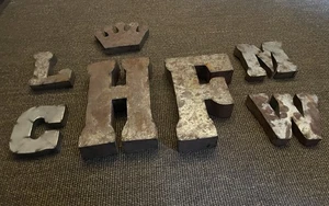 Lot of Rustic Vintage Metal Letters Welded See photos for letters/meaurements - Picture 1 of 15