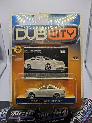 Cadillac CTS Dub City Old Skool Pearl White Chrome 1/64 Scale Ghost Flames - Image 1 of 4