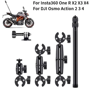 Motorcycle Mount For Insta360 One X2 X3 X4 DJI Action 2 3 4 Camera Selfie Stick - Picture 1 of 9