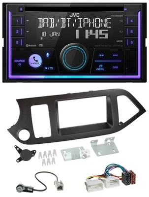 JVC MP3 USB 2DIN DAB Bluetooth CD Autoradio für Kia Picanto ab 11 ohne Start-Sto - Bild 1 von 4