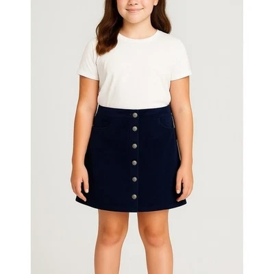 Falda Pana Amy Byer Niñas Talla 14 Botón Frontal - Azul Marino Línea A Mini Foto 1 de 4