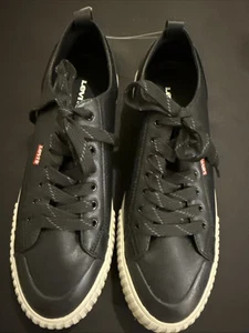 LEVI'S New Mens 10 Anakin NL Black Leather-like Casual Lace-up Sneakers NWT - Picture 1 of 8