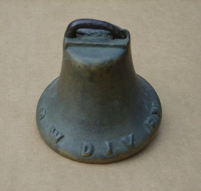 Campana de latón carro tirado por caballos ferrocarril división oeste de Chicago de 1800 Foto 1 de 4