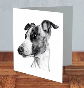 Whippet dog breed Greeting Card 15 x 15 cm by MJLArt - Picture 1 of 3