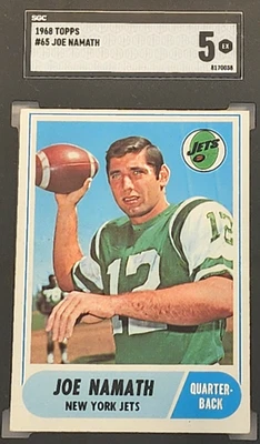 1968 TOPPS #65 JOE NAMATH SGC 5 EX HOF - Image 1 of 3
