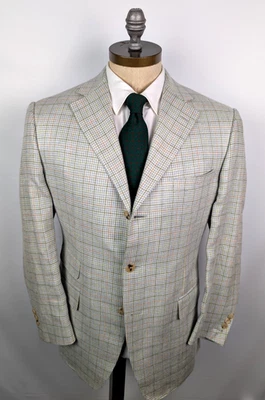 SAMUELSOHN Sport Coat Sz 41R Silk & Linen Silk Houndstooth Check Dual Vent - Image 1 of 4