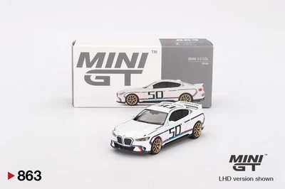 Mini GT 1:64 BMW 3.0 CSL White LHD - New - Image 1 of 4