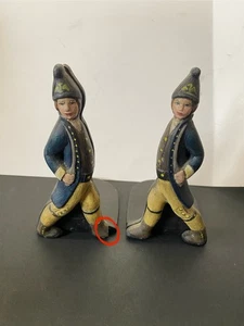 Volkskunst Holz Deko Militär Männer Buchstützen Handarbeit Greenwich CT USA - Bild 1 von 19