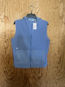 Peter Millar Via Vest Small Infinity Blue Full Zip Hooded Pockets Jacket $225 - Picture 1 of 12