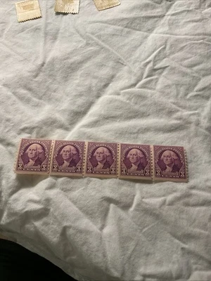 U.S.-(-1932-)-Sc.#721-WASHINGTON.STRIP Of 5 COIL Stamps -MNH-#11 - Image 1 of 2